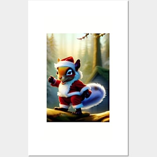 VERY HAPPY FATHER CHRISTMAS SQUIRREL Posters and Art